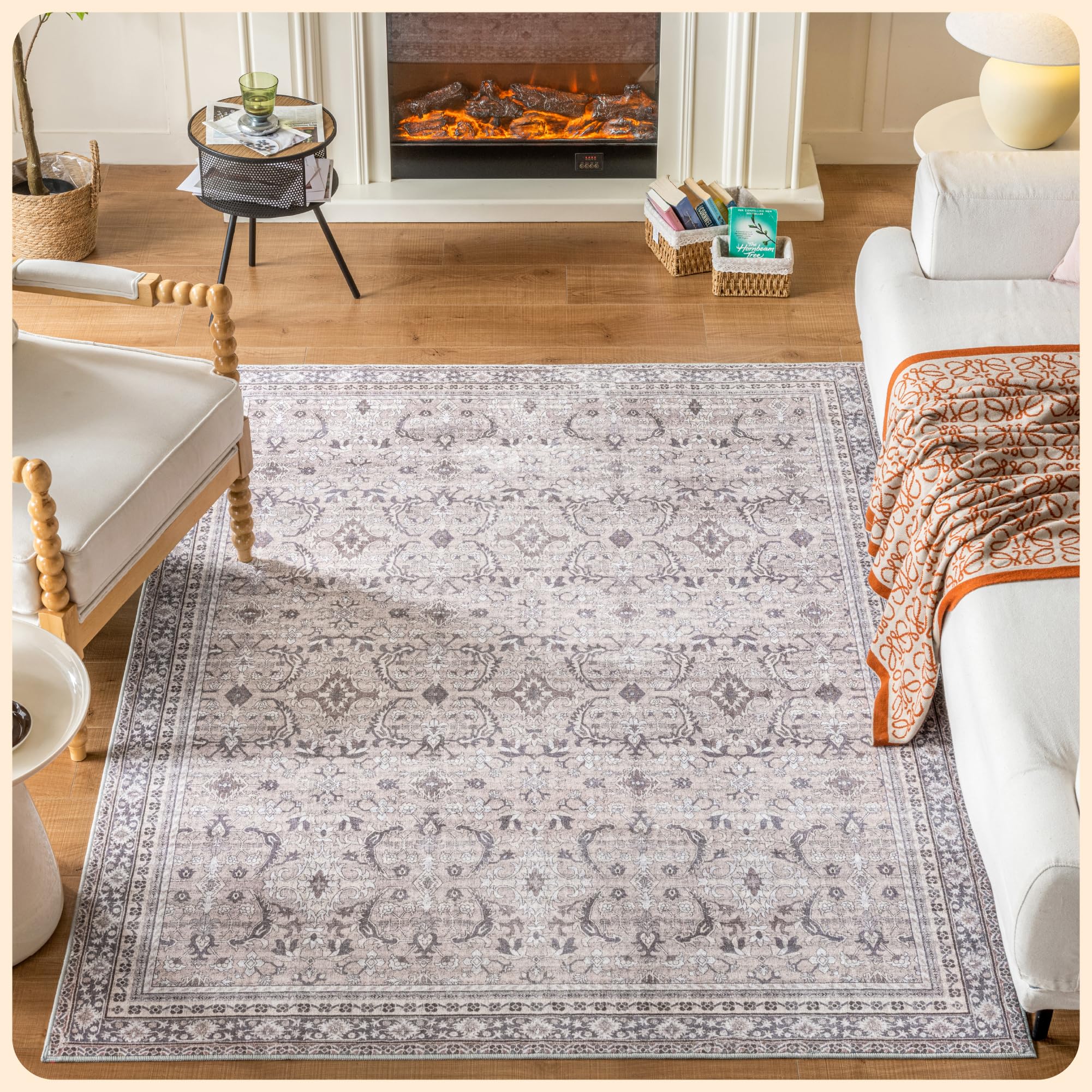 Photo 1 of ****USED****
Istana 5x7 Area Rugs - Beige Grey/Light Cream Area Rug - Kid & Pet Friendly Living Room Rugs 5x7-5x7 Boho Rug - Foldable Rug for Room for Bedroom - Eco-Friendly Materials for Boho Rugs 5x7