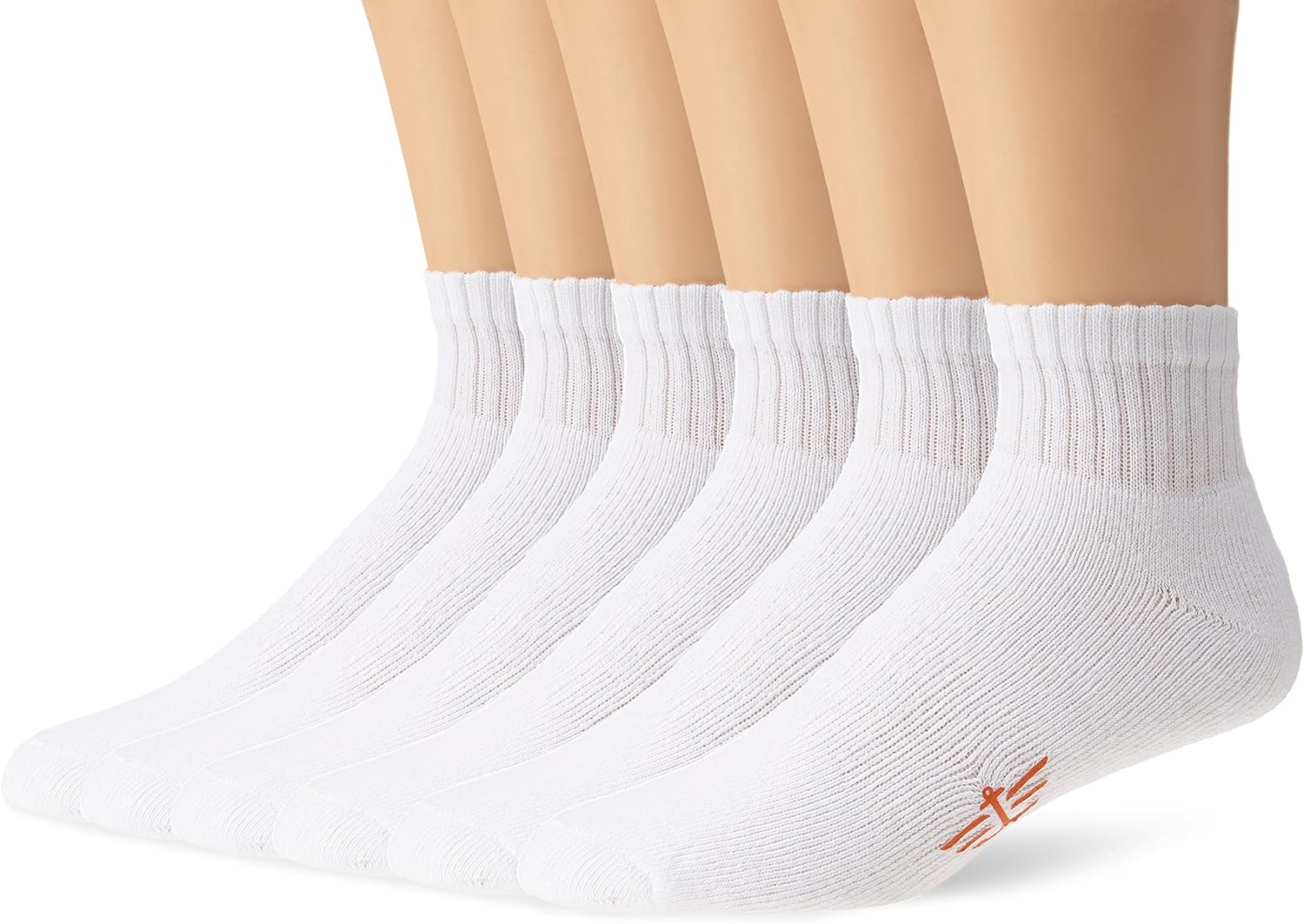 Dockers Men's 6 Pack Athletic Quarter Socks, White, 1013 Sock/612 Shoe at Amazon Men’s