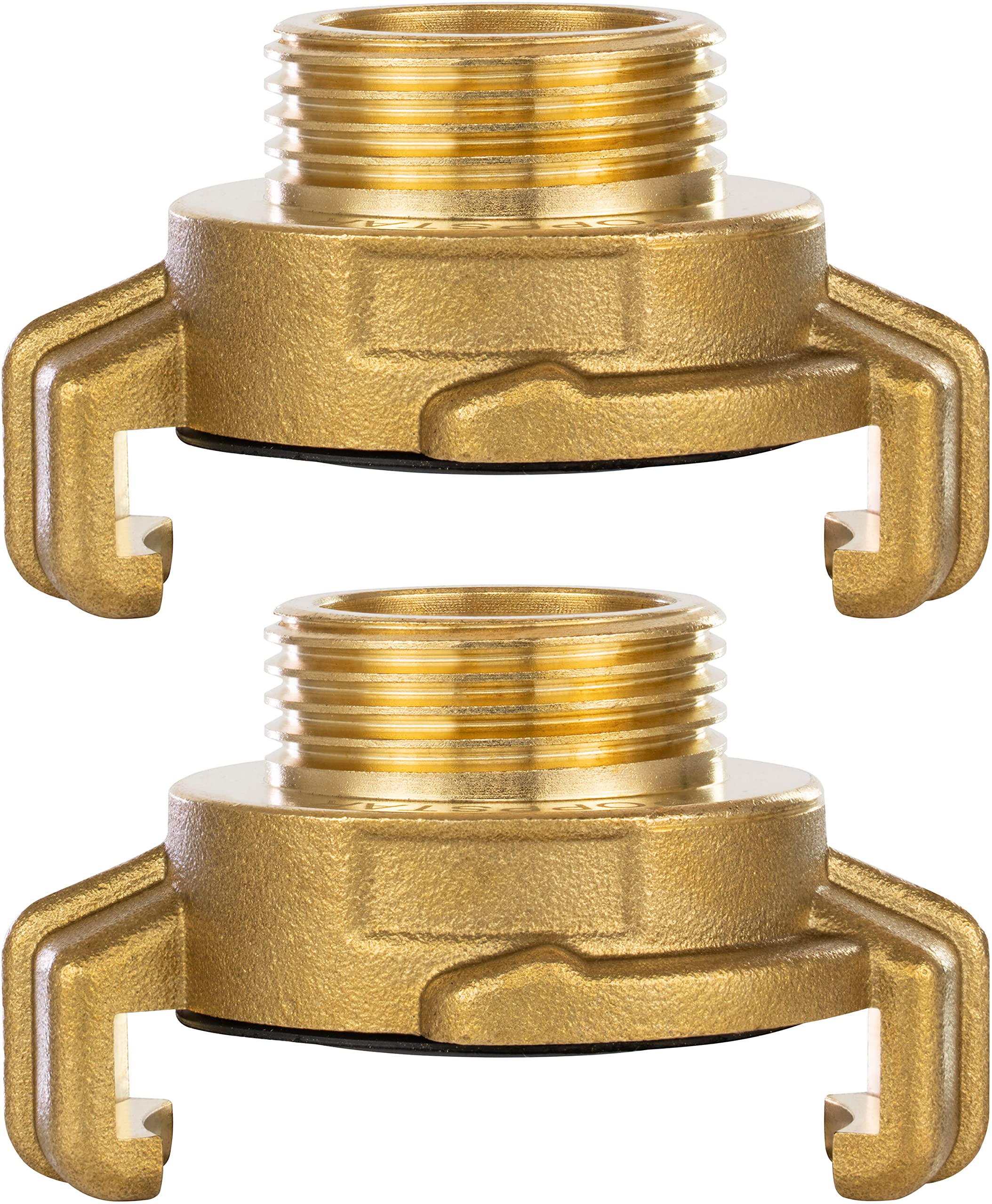 Poppstar Set of 2 Brass Quick Coupling 3/4 inch External Thread (G 3/4" Thread on Claw Connector)