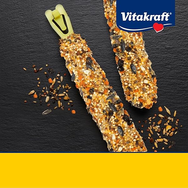 VITAKRAFT CRUNCH STICKS COCKATIEL TREAT APRICOT PEACH FLAVOR – TRIPLE BAKED LONG LASTING BIRD TREATS WITH NATURAL WOOD CHEW CENTER FOR BEAK HEALTH AND ENRICHMENT – 3.5 OZ.