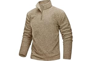 TACVASEN Mens Quarter Zip Sweatshirt Long Sleeve Pullover 1/4 Zip Up Golf Shirt for Men Winter Fleece Lined Thermal Sweater