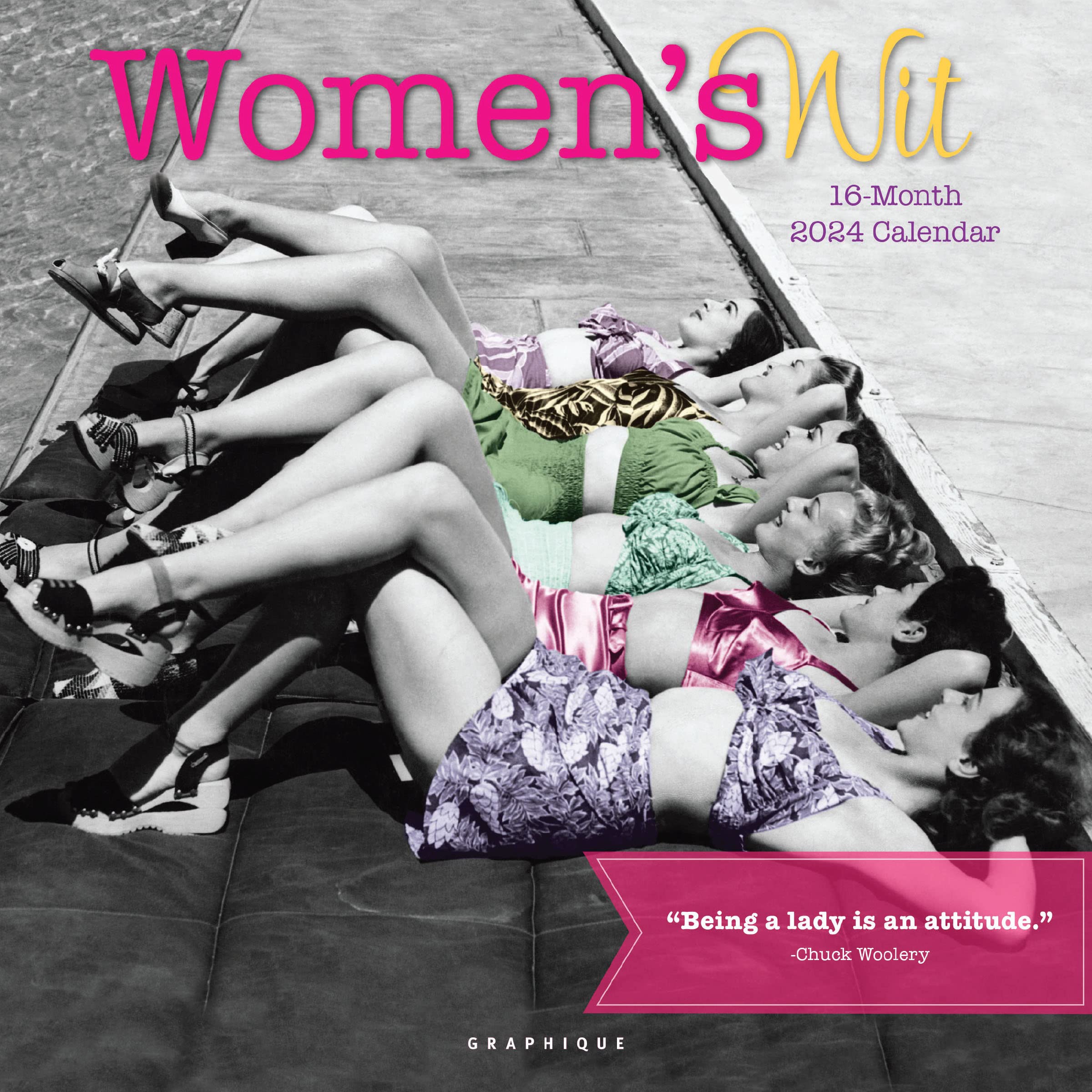Women's Wit | 2024 12 x 24 Inch Monthly Square Wall Calendar | Graphique de France | Humor Entertainment Companionship — image 1