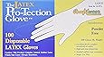 Disposable Latex Gloves, Powder Free Size Large, 100 gloves per box