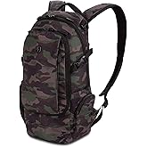 SwissGear 3598 Backpack, Narrow Daypack, Ideal for Commuting and School, Camo/Green