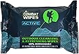 Combat Wipes ACTIVE Outdoor Wet Wipes | Extra Thick, Ultralight, Biodegradable, Body & Hand Cleansing/Refreshing Cloths for Camping, Travel, Gym & Backpacking w/ Natural Aloe & Vitamin E (25 Wipes)