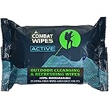 Combat Wipes ACTIVE Outdoor Wet Wipes | Extra Thick, Ultralight, Biodegradable, Body & Hand Cleansing/Refreshing Cloths…