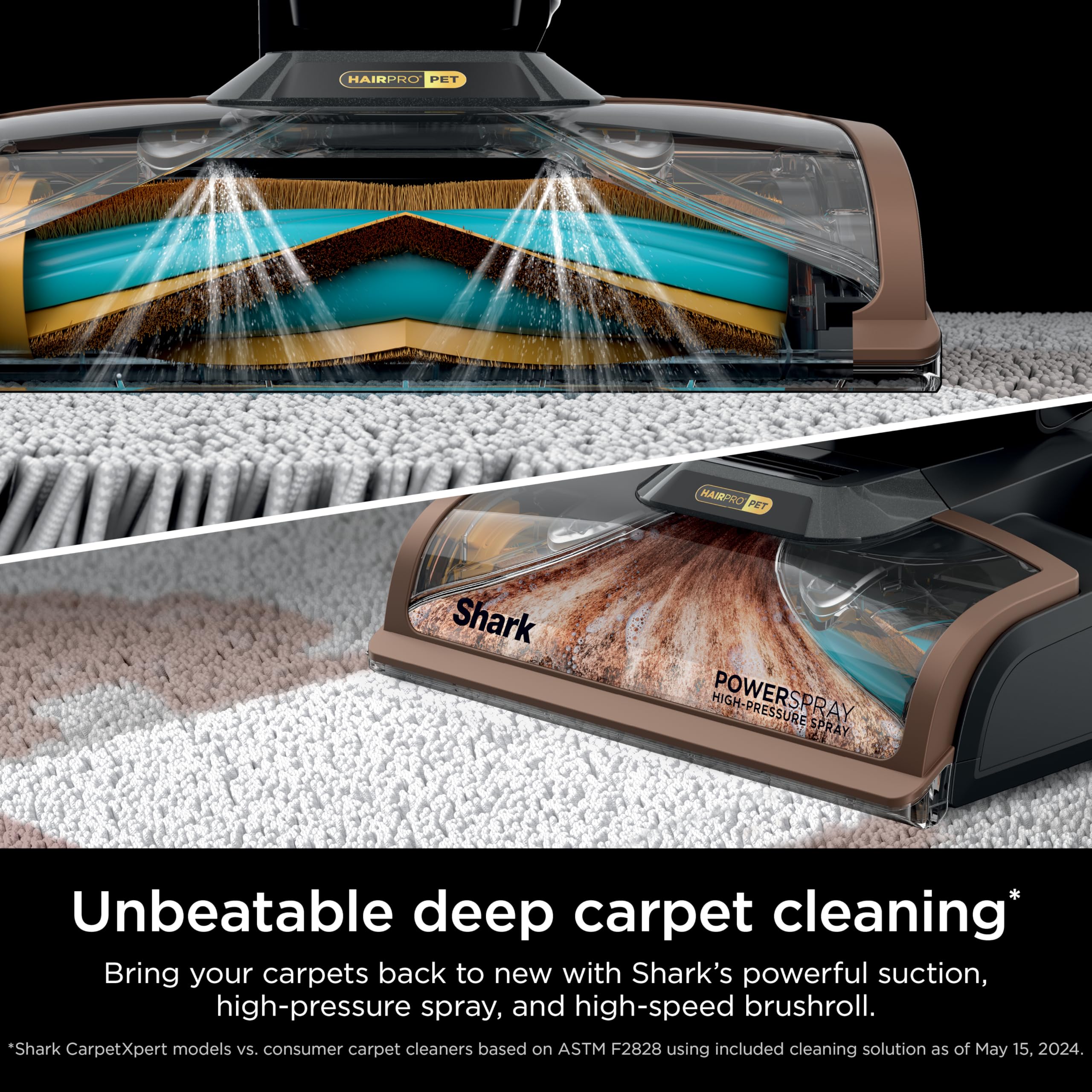 Shark CarpetXpert HairPro with StainStriker, Upright Carpet, Area Rug & Upholstery Cleaner, Perfect for Pets & Hair Removal, Carpet Shampooer, 4 Cleaning Tools, Pet Cleaning Solution, Copper, EX301