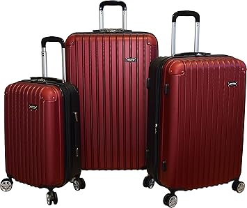 red hardside spinner luggage
