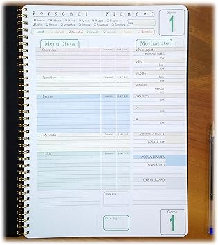 Personal Planner - DIARIO de DIETA - 100 DÍAS - cuaderno con ...