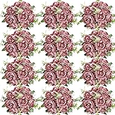 Nagobi 12 Bundles Peonies Artificial Flowers Artificial Peonies Silk Flowers Fake Peonies Artificial Flowers Wedding Home Table Decoration Realistic Peonies Bouquet for Centerpiece Table (Dusty Rose)