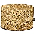 MeroWings Straw Bale Round, Firm Foam Seat or Table, Indoor Outdoor Commercial Grade, 24" D x 14" H