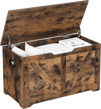 VASAGLE Storage Chest Bench 40x80x46 cm Rustic Brown LSB062T01
