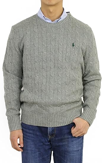 Amazon ポロ ラルフローレン Polo Ralph Lauren メンズ シルク ケーブル クルーネック セーター 無地 ワンポイント 並行輸入品 セーター 通販