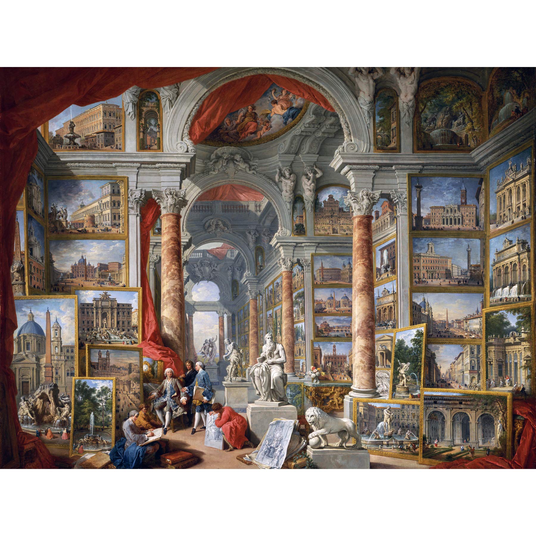 Panini Modern Rome Monuments Allegory Painting Large Print Poster Wall Art Decor Picture