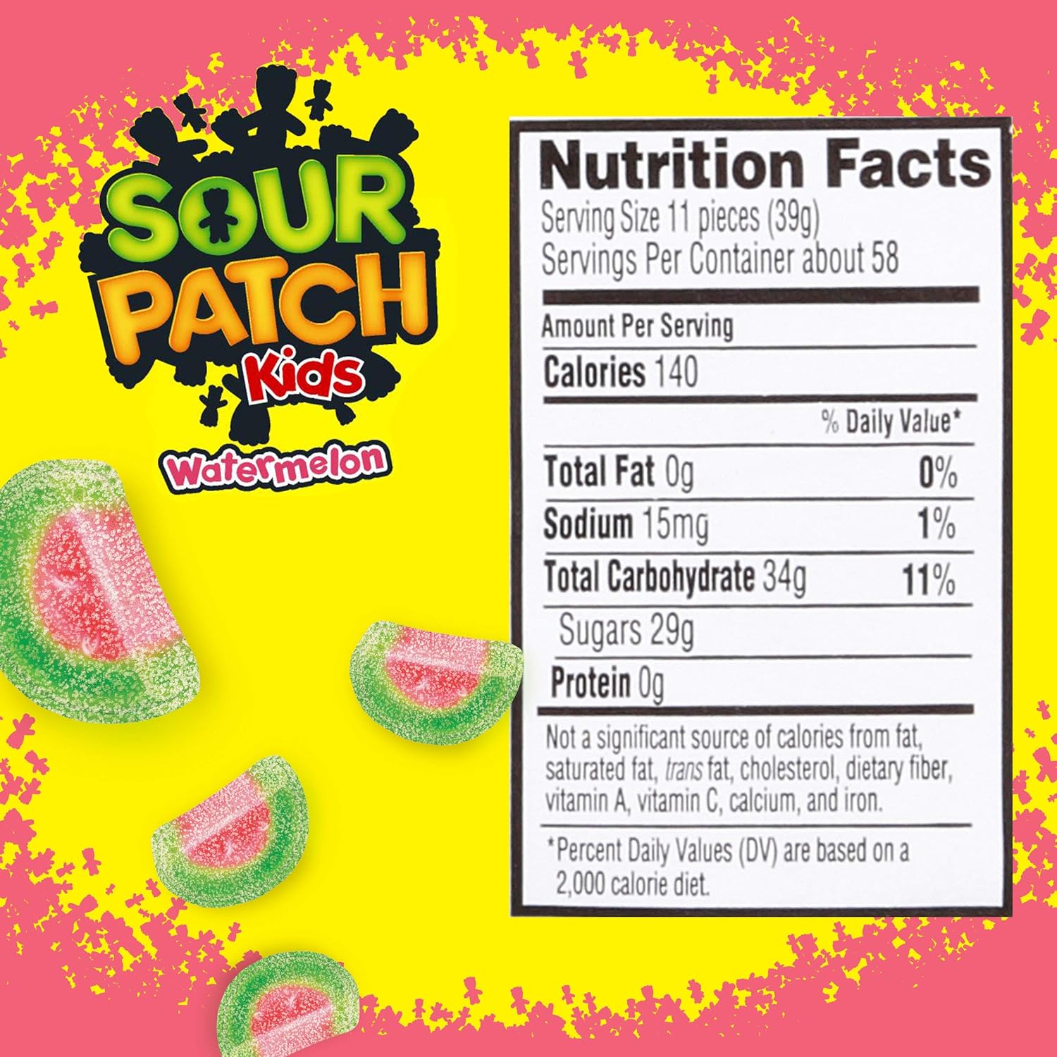 Sour Patch Kids Soft & Chewy Candy, 5 lb Bag, Red 5 Pound, Watermelon, 80 Oz : Grocery & Gourmet Food