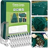Plant Covers Freeze Protection, 10ft x 30ft 1.41 oz/yd&sup2; Frost Cloth Plant Blankets Floating Row Covers with 20 Stainless Steel Clips for Winter Plants Gardens Frost/Sun Pests Protection, Dark Green