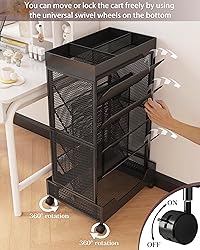 UMDONX Rolling Book Cart Double-Sided Large