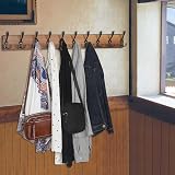WEBI Coat Rack Wall Mount 98cm Long 10 Hooks Solid Wood Rustic Brown view 6