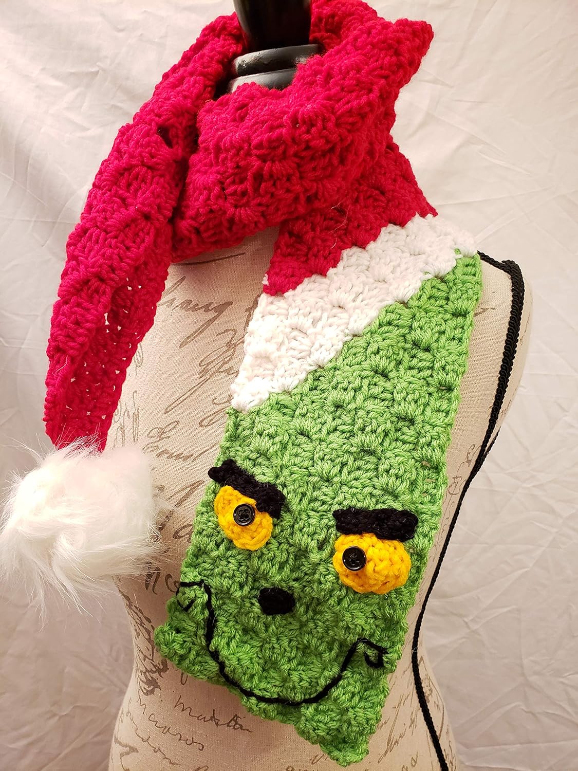 Amazon Com Crochet Grinch Scarf Made By Gentree Handmade