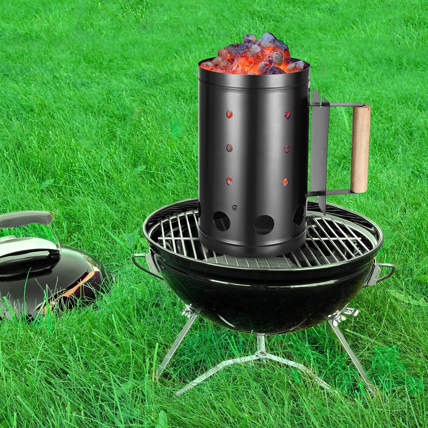 Abhsant BBQ Grill Barbecue Tools Fast Charcoal Ignition Barrel Carbon