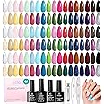 Beetles Gel Nail Polish Set, 44 PCS Red Brown Green Yellow Spring Summer Gel Polish Fairytale Town Collection 36 Colors with 4Pcs Base Top Coat