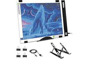 Mlife B4 LED Light Pad Kit - Upgraded Diamond Art Painting Light Box Dimmable Tracing Light Board, Sketching, Animation, Drawing Light Box with 4 Fasten Clips and Metal Stand