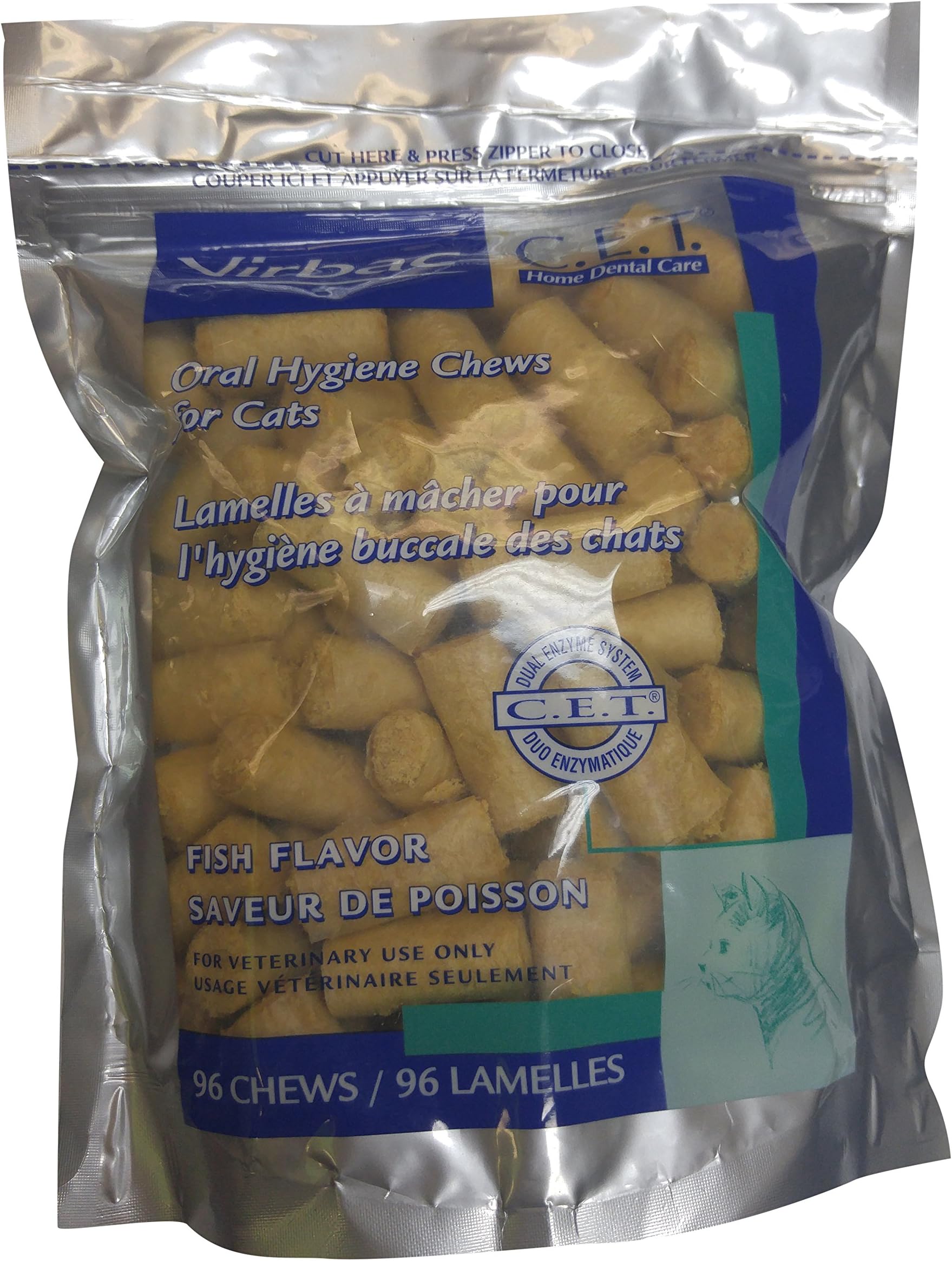 Phycox One Virbac C.E.T. Fish Flavor Dental Care Chews for Cats