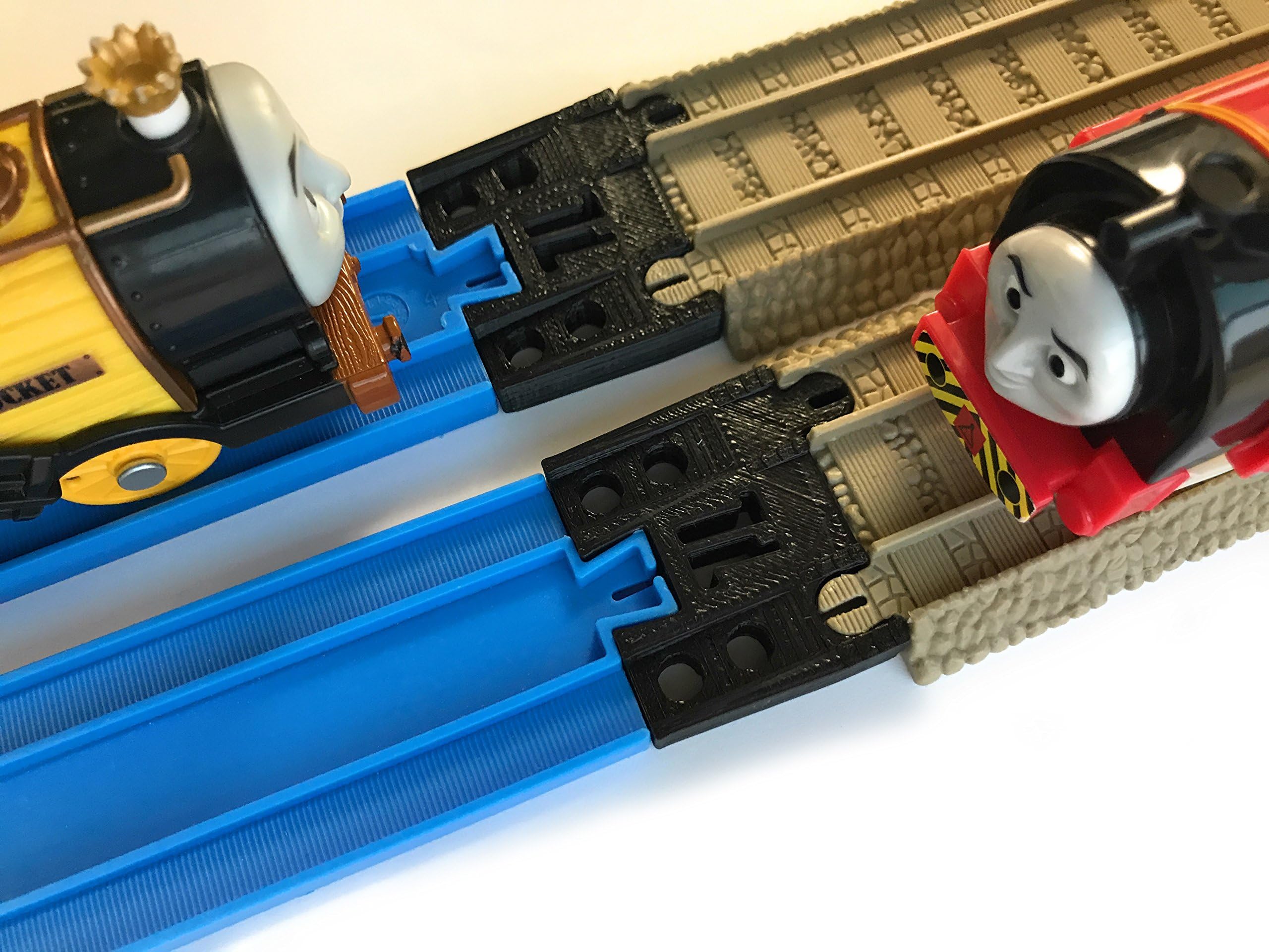 TrainLab Track Adapters Compatible with Plarail to Brown 2009 Trackmaster Tracks 2pcs (Blue)