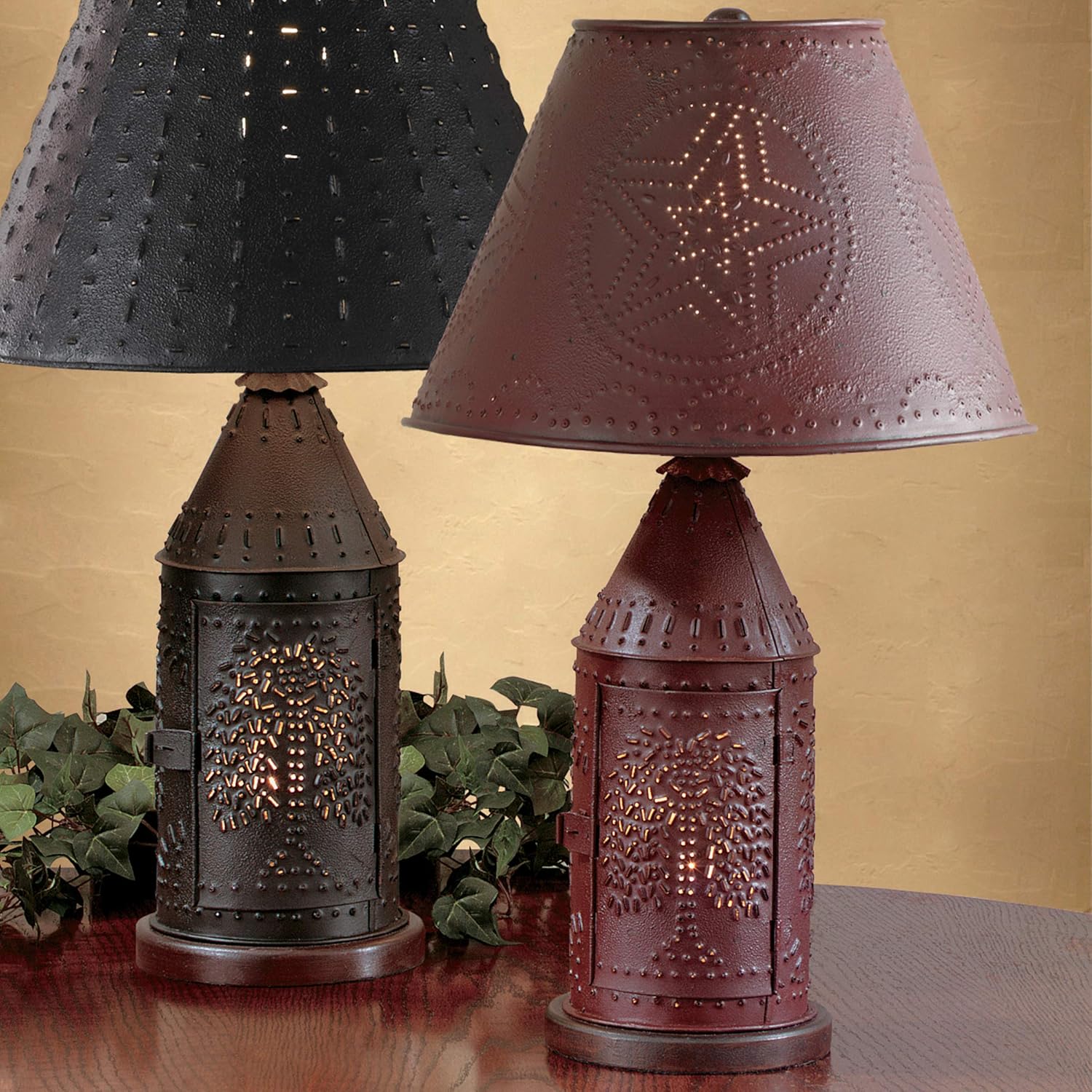 punched tin table lamps