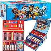 Paw Patrol Colored Pencils Art Supplies Kids Set Coloring Stationery Girls Boys Drawing Pencils Supplies Travel Case with Crayons Arts and Crafts for Kids 4-12 (Multicolor)