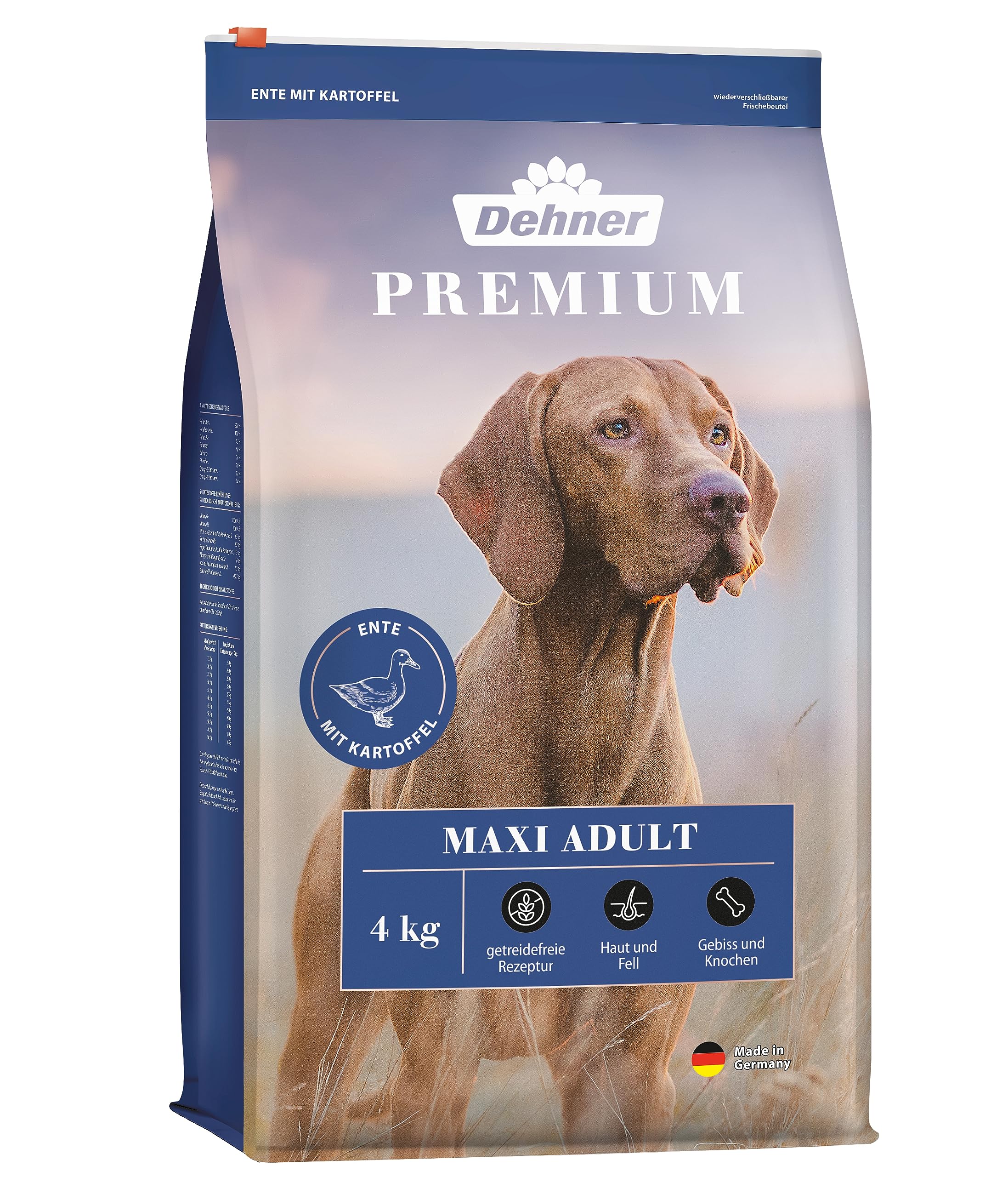 Dehner Premium Maxi Adult Dry Dog Food – Duck and Lamb with Potatoes, 4 Kg