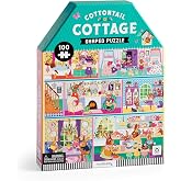 Mudpuppy - Cottontail Cottage 100 Piece House Shaped Puzzle for Kids | Ages 5+, Detailed Spring House, Hidden Details, Easter Bunny Themed, Family Fun, Screen-Free Play, FSC Certified