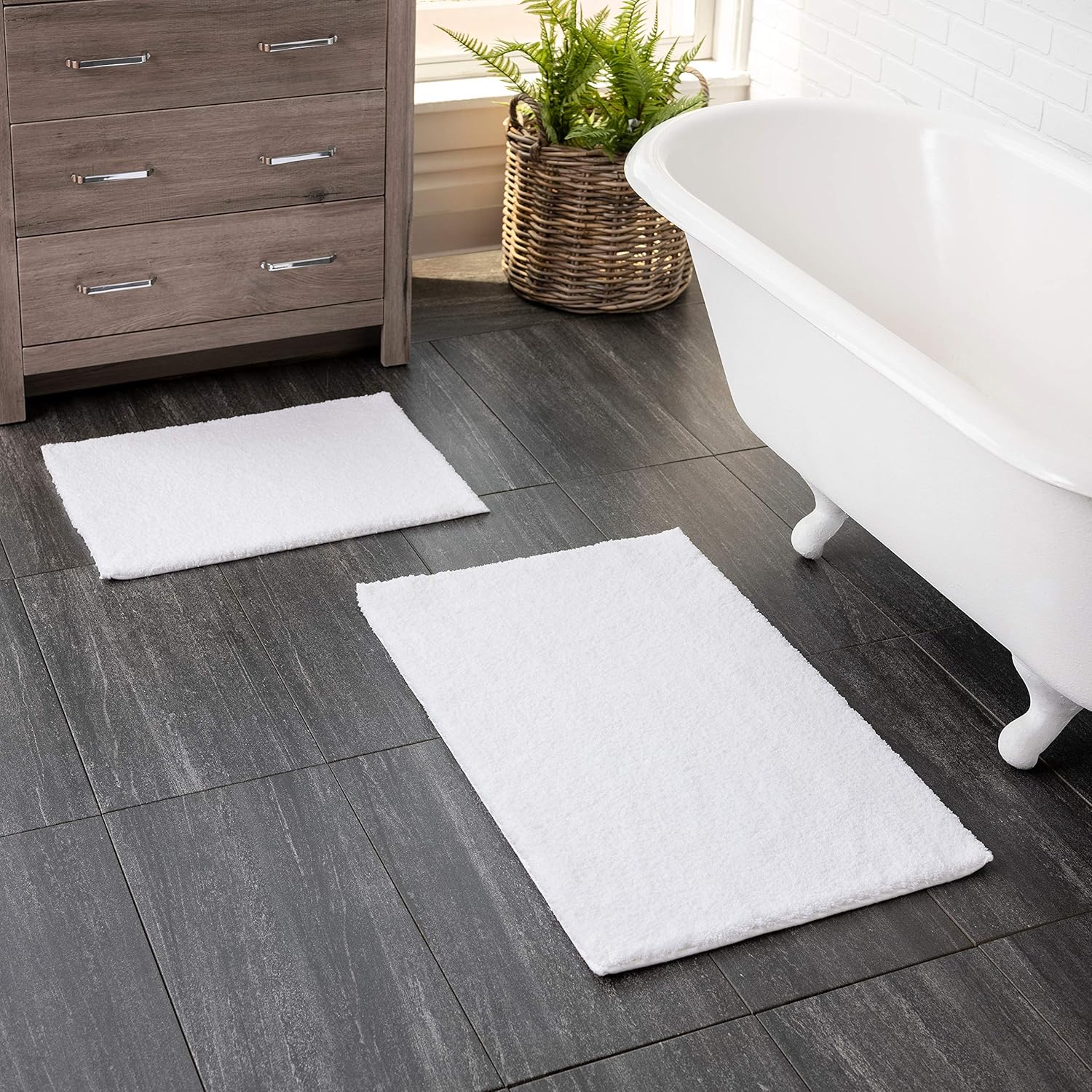 Welhome 100 Microfiber Drylon Non Slip Bath Rug Latex Backing