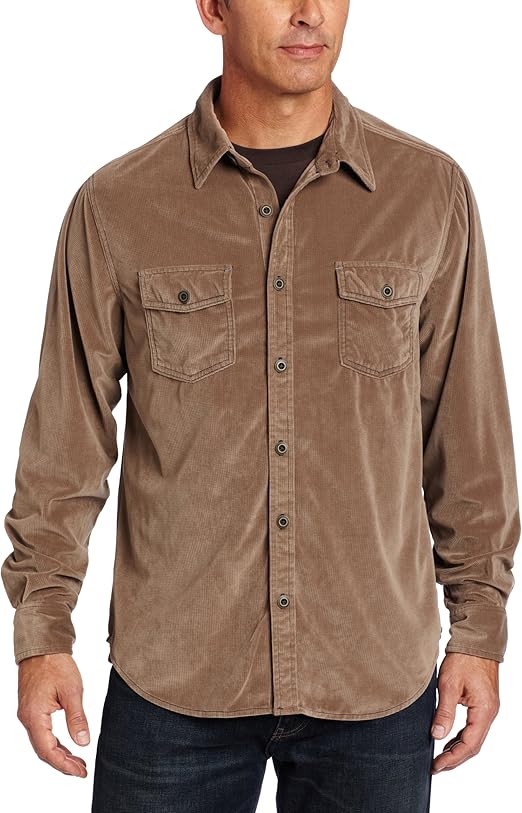 True Grit Men's Sueded l/s 2 Pocket Shirt, Khaki, Medium at Amazon Men