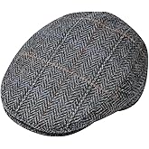 JANGOUL Men Wool Blend Ivy Newsboy Cap Tweed Gatsby Cabbie Flat Hat