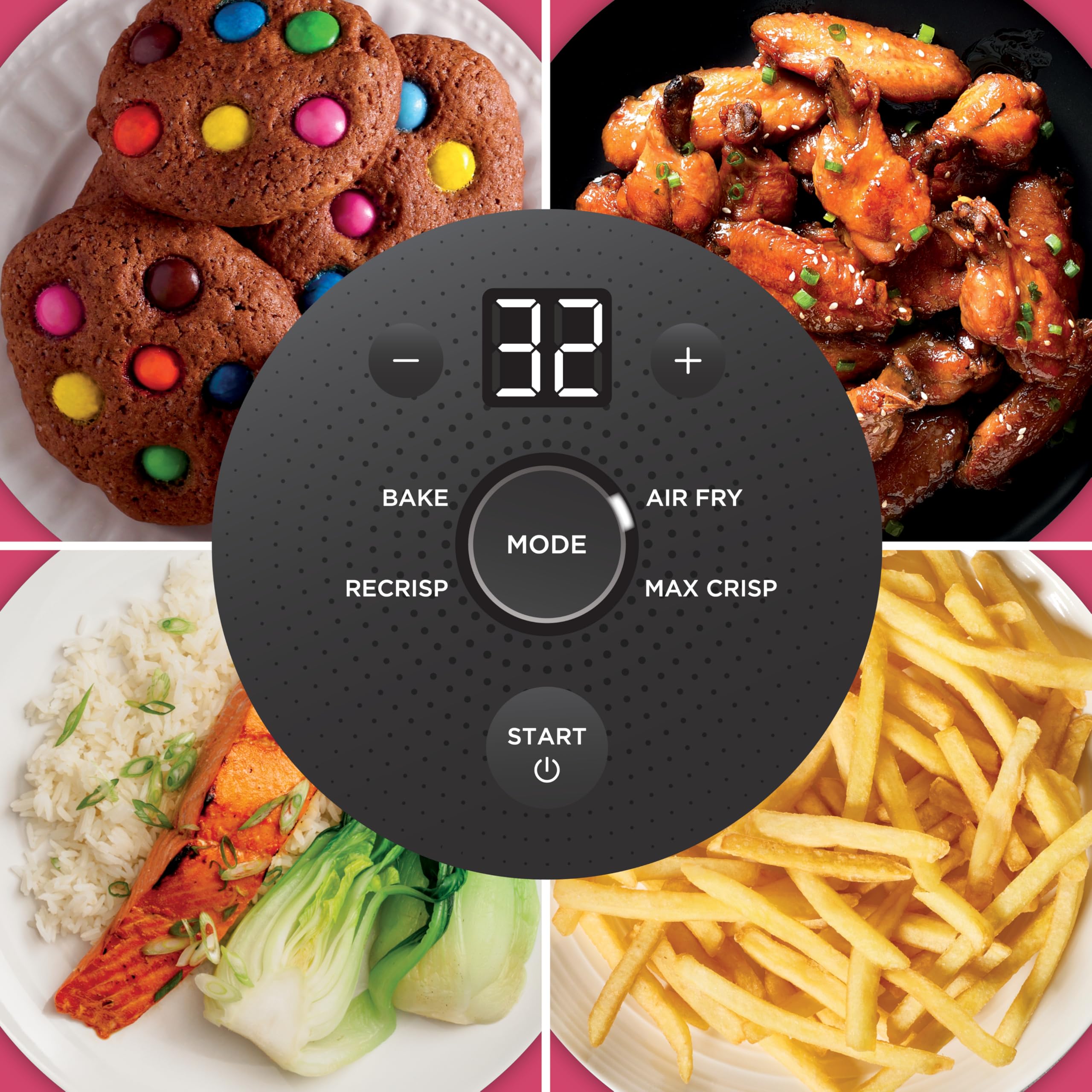 Ninjas | Freidora de aire | Sistema de cocción portátil Crispi 4 en 1 | Recipientes de vidrio de 4 cuartos y 6 tazas, platos para verduras y tapas de almacenamiento incluidos | Apto para microondas, congelador y lavavajillas | Cereza triturada | FN101DR Ninjas | Freidora de aire | Sistema de cocción portátil Crispi 4 en 1 | Recipientes de vidrio de 4 cuartos y 6 tazas, platos para verduras y tapas de almacenamiento incluidos | Apto para microondas, congelador y lavavajillas | Cereza triturada | FN101DR