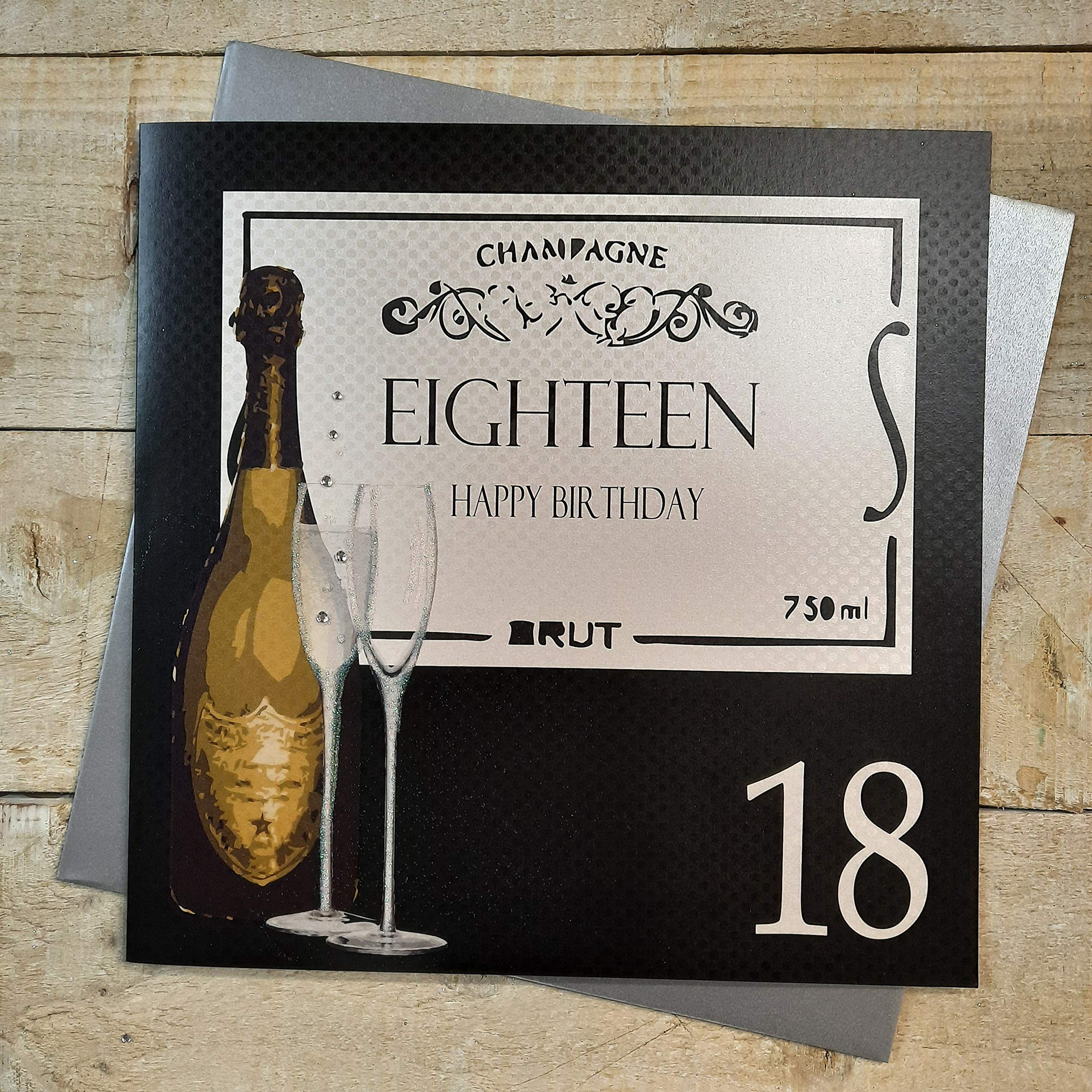 WHITE COTTON CARDS Eighteen Happy, Handmade Large 18th Birthday Card (Code XBA18)