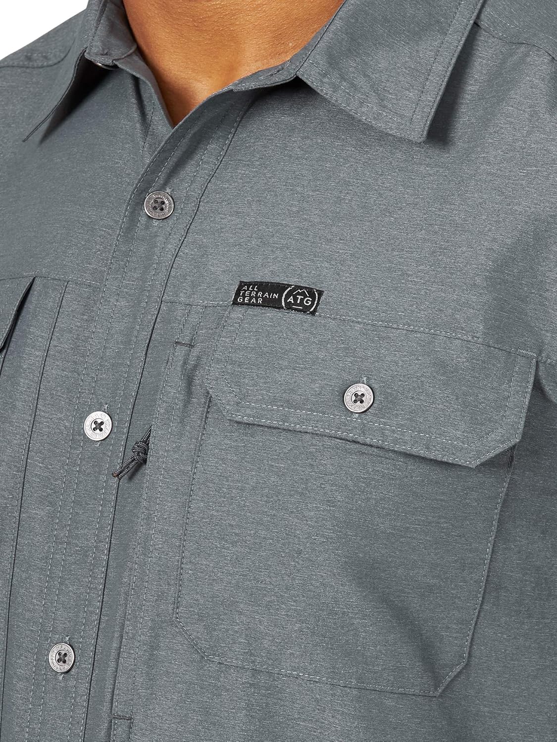 ATG by Wrangler Men's Long Sleeve Mixed Material Shirt at  Men’s Clothing store