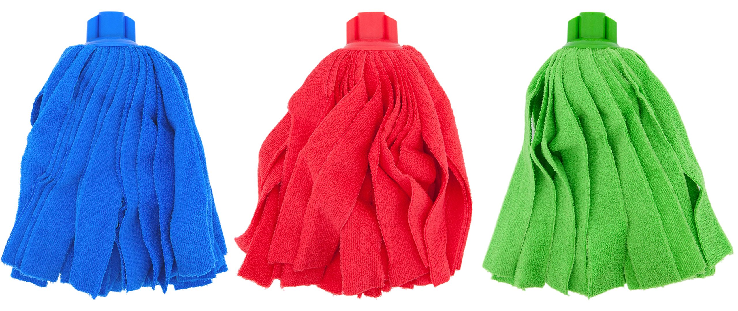 PAMEX Microfibre Mop Strips Assorted Colours Set of 3 Colours 3 Uses