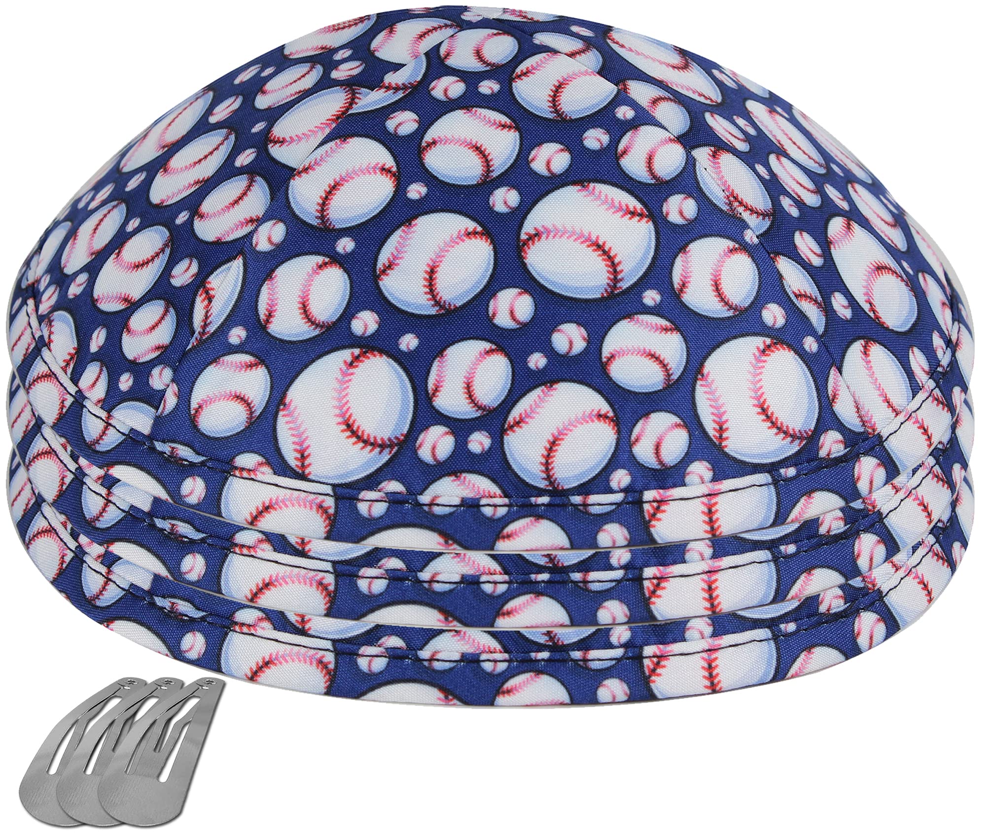 Photo 1 of Zion Judaica Sports Designed Kippah for Adults Childrens Baseball Kipah Printed Kippot Favorite Hobby Yamaka w/Clip Yarmulke for Bat/Bar Mitzvah Wedding Bris Souvenir Yamukas Jewish Skullcap 3-PK