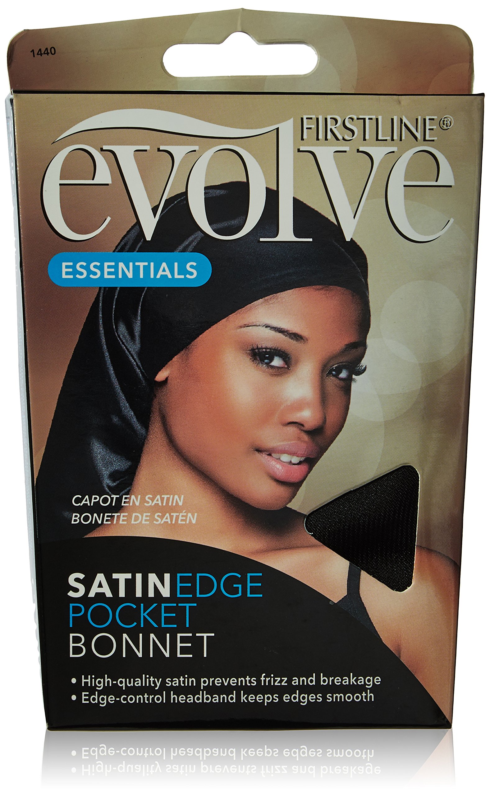 Evolve Satin Edge Pocket Bonnet Black One Size in Kuwait