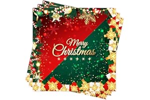 100Pcs Red Christmas Napkins Xmas Tree Paper Napkins Serviette Merry Christmas Party Table Decorations Xmas Disposable Paper 