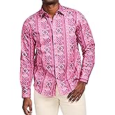 Robert Graham Mens Long Sleeve Patterned Button Down Shirt