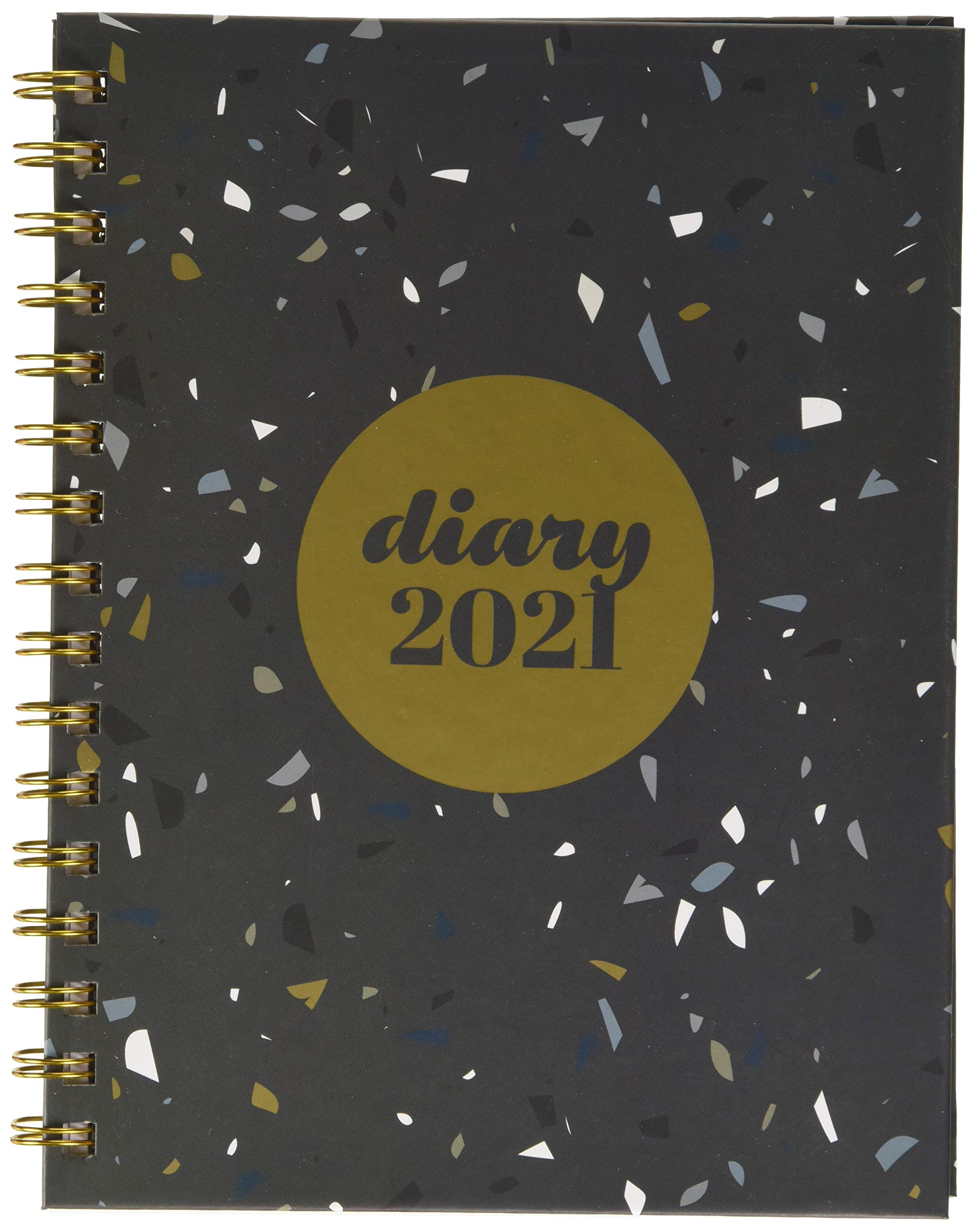 Collins Scandi A5 Week to View 2021 Diary - Terrazzo Black