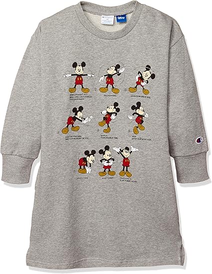 チャンピオン スウェットワンピース ミッキープリント Jc2639 ガールズ グレー 日本 100 日本サイズ100 相当 ワンピース チュニック 通販 Amazon