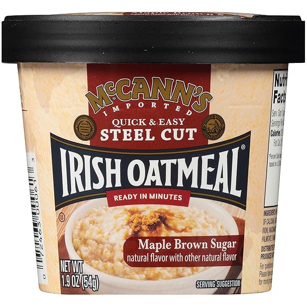 MCCANN’S IRISH OATMEAL INSTANT OATMEAL CUP, MAPLE BROWN...