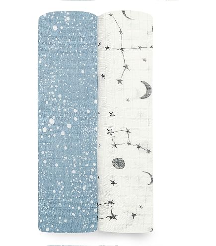 PEHR Organic Muslin Cotton Swaddle – Follow Me Elephant Print, 47" X 47" Baby Blanket