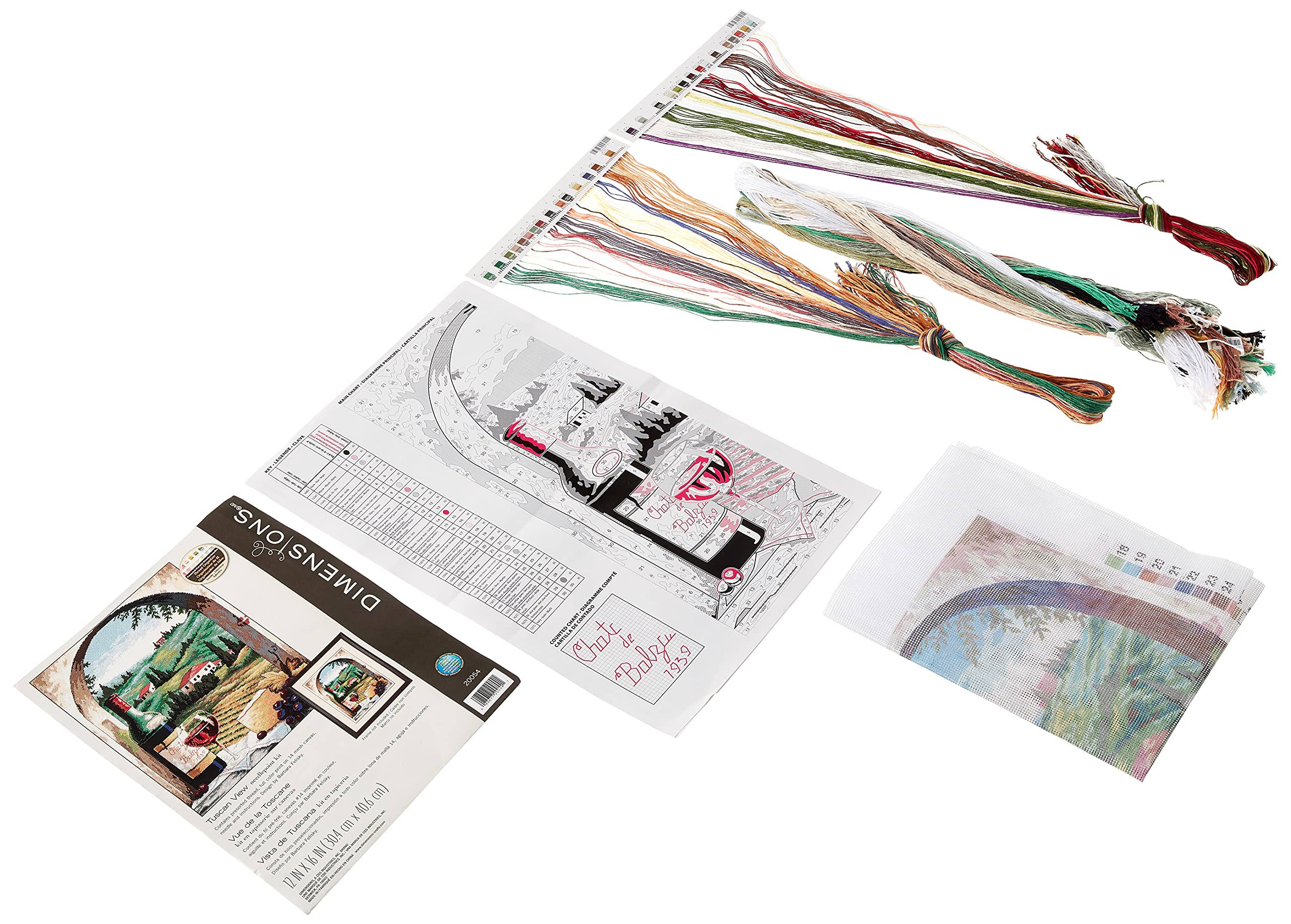 Dimensions Needlepoint Tuscan View Kit, 100% Cotton, Multi-Colour, 30 x 40 x 0.1 cm