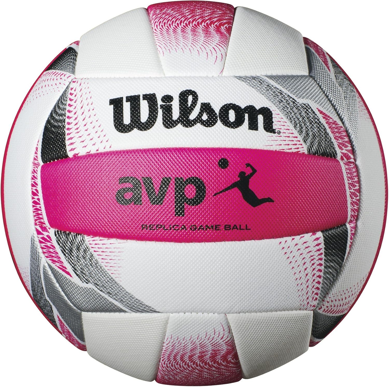 Wilson AVP II Replica Beach Volleyball, Pink/White: Sports & Outdoors