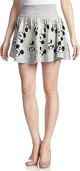 Amazon イーハイフンワールドギャラリー E Hyphen World Gallery ニット スカート ミッキー l 108 Gray F スカート 通販